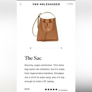 Van Holzhauzen Tan Leather Messenger Crossbody Bag